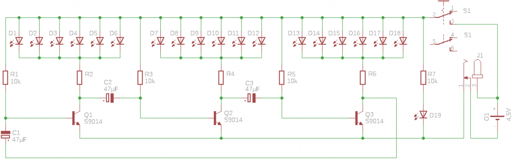 DIY LED Weihnachtsbaum Kit zum Löten mit bunt blinkenden Lichtern